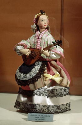 Automaton of a mandolin player (mixed media) à P. Gauthier