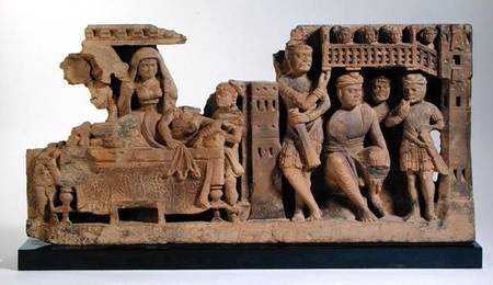 Relief panel depicting the Dream of Queen Maya, Gandhara Region à École pakistanaise