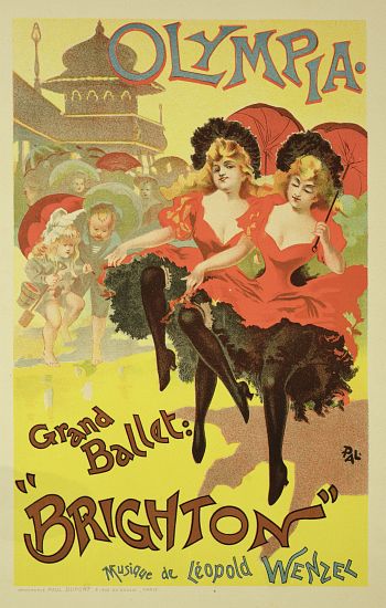 Reproduction of a poster advertising the ballet 'Brighton', Theatre Olympia à Pal