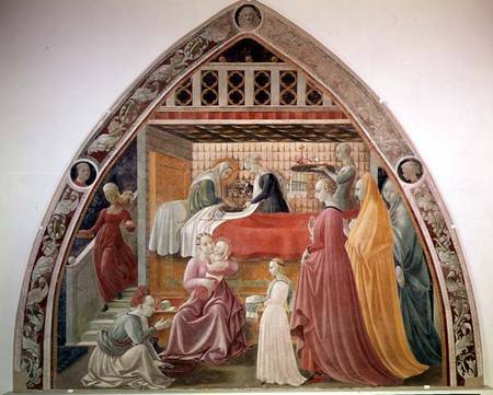 The Birth of the Virgin, from the cycle of the Lives of the Virgin and St. Stephen from the Cappella à Paolo Uccello