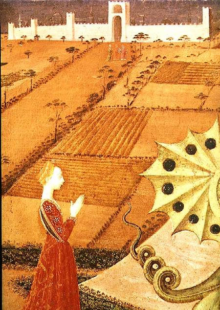 St. George and the Dragon, detail of the princess à Paolo Uccello