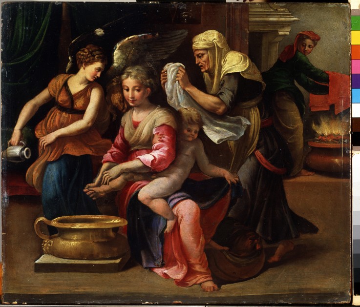 The Child's Bath à Parmigianino (dit le Parmesan)