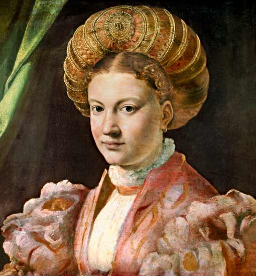 Portrait of a young woman, possibly Countess Gozzadini à Parmigianino (dit le Parmesan)