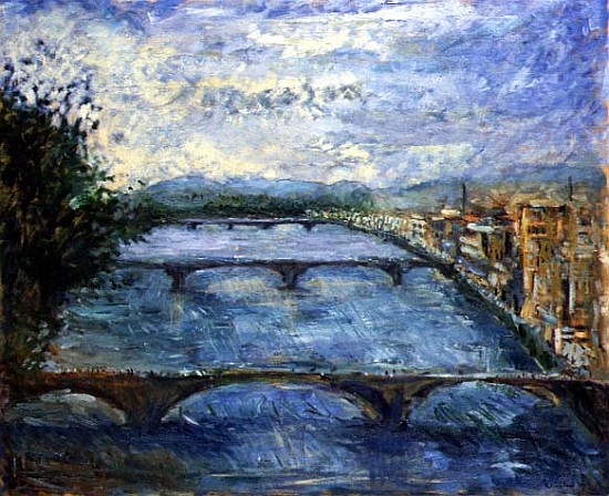 Bridges Over the Arno, 1995 (oil on canvas)  à Patricia  Espir