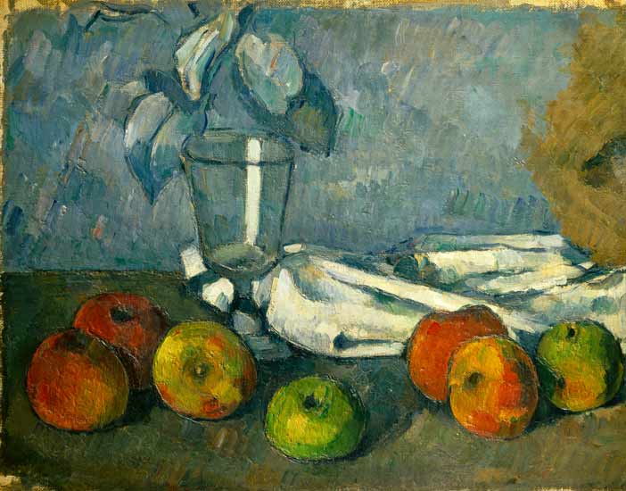 Verre et pommes à Paul Cézanne
