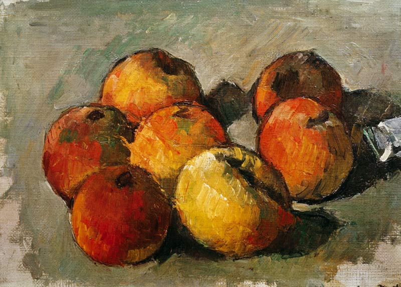 Nature morte avec pommes et tube de peinture à Paul Cézanne