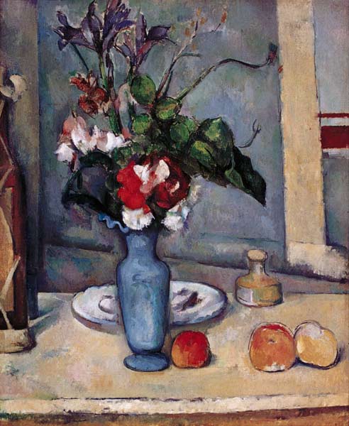 Le vase bleu - peinture huile sur toile de Paul Cézanne en reproduction  imprimée ou copie peinte à l'huile sur toile