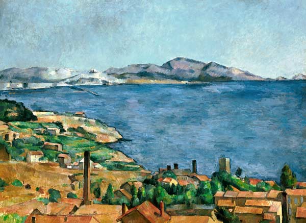 Golf de Marseille, vue de l Estaque - peinture huile sur toile de Paul  Cézanne