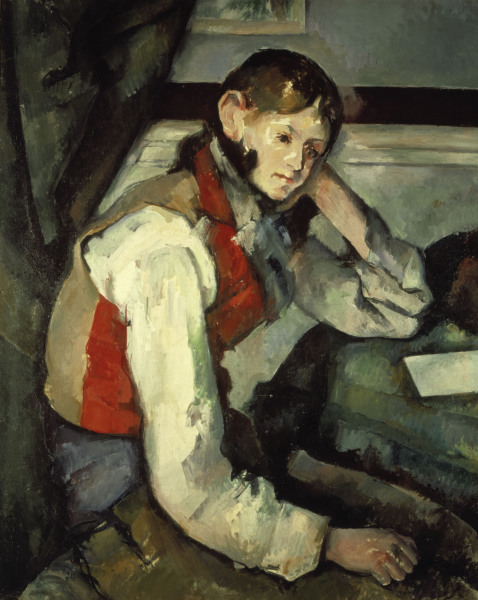 Young Man with red Waistcoat à Paul Cézanne