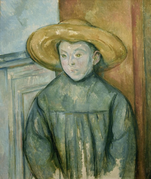 Child with straw hat à Paul Cézanne