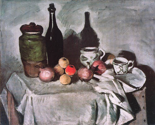 nature morte avec des fruits et la vaisselle à Paul Cézanne