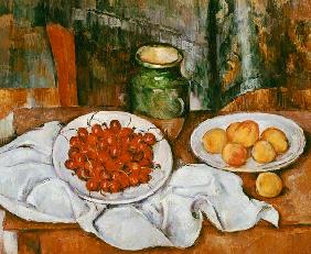 Nature morte avec cerises et pêches