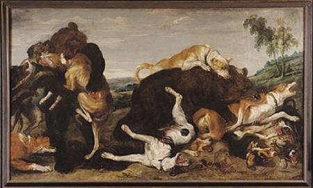 Bear Hunt or, Battle Between Dogs and Bears à Paul de Vos