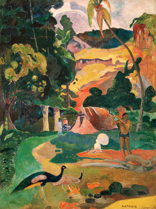 Metamoe (Paysage avec des paons) à Paul Gauguin