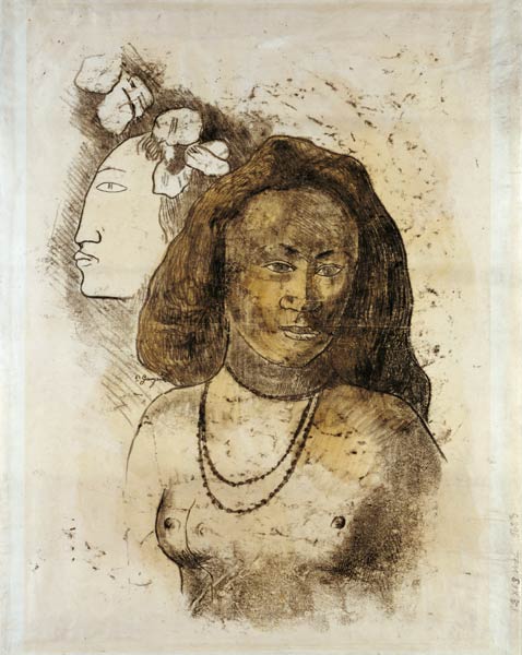 Tahitian Woman with Evil Spirit (L'Esprit veille) à Paul Gauguin
