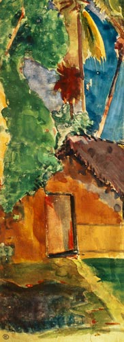 Hutte de paille sous les palmiers (détail) à Paul Gauguin