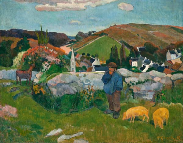 Troupeau de cochons en Bretagne à Paul Gauguin