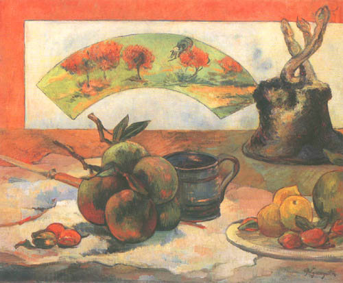 nature morte avec des éventails à Paul Gauguin