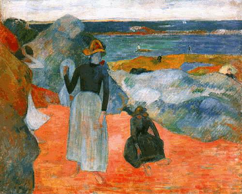 sur la plage à Paul Gauguin