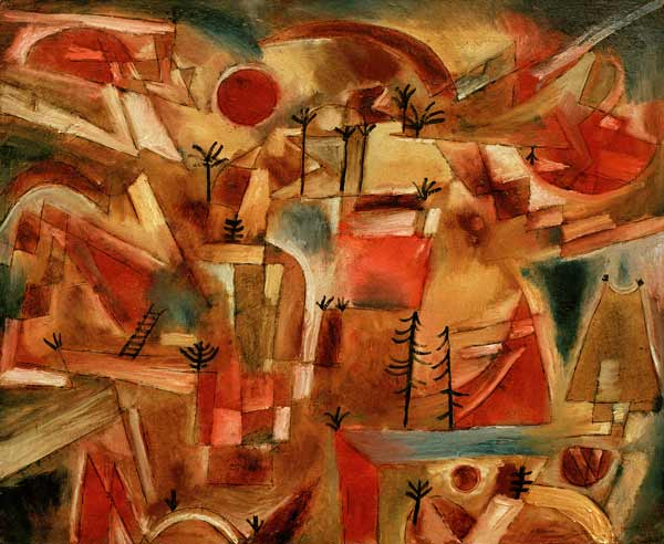 Felslandschaft (mit Palmen und Tannen), à Paul Klee