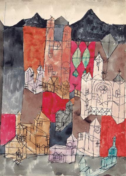 Ville des églises (églises en montagne) à Paul Klee