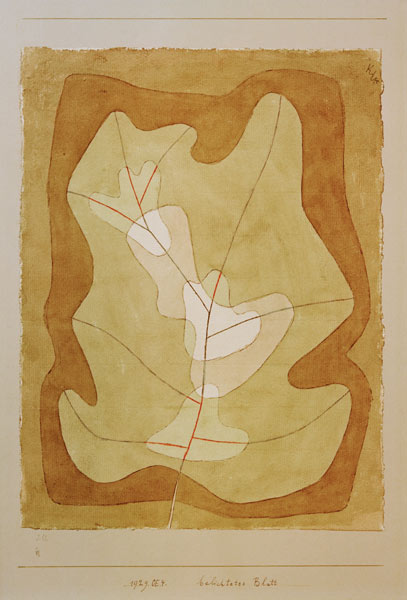 Feuille éclairée à Paul Klee