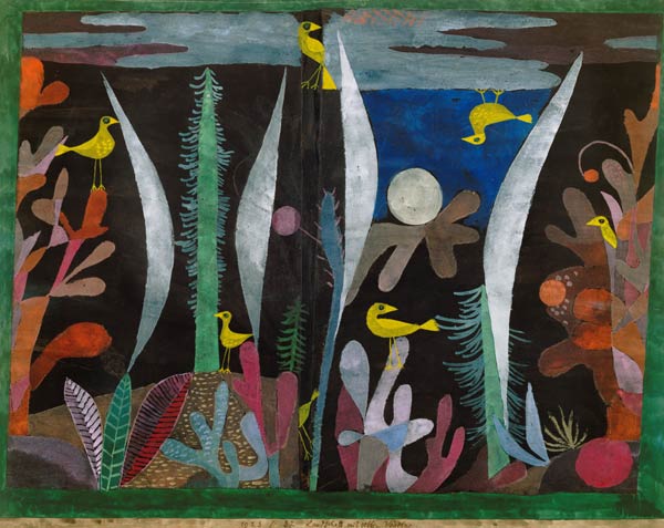 Paysage avec des oiseaux jaunes à Paul Klee