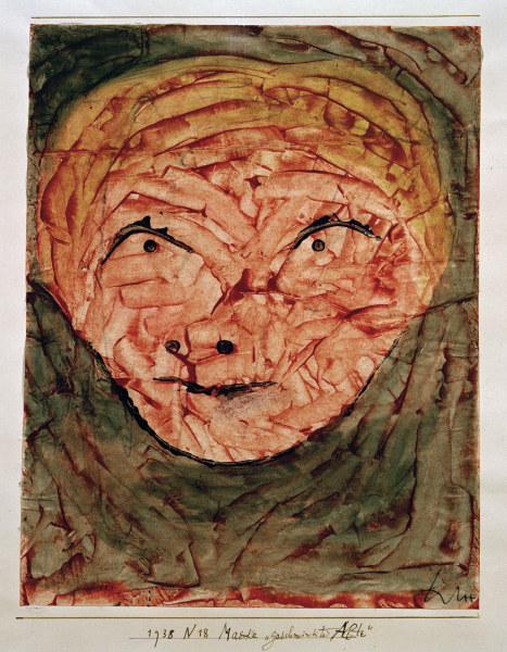 Maske geschminkte Alte, à Paul Klee