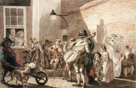 Itinerant Musicians playing in a poor part of town à Paul Sandby