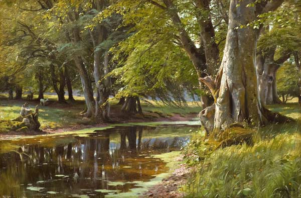Summer's Day at the Forest Stream à Peder Mønsted
