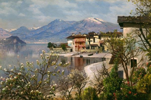 Spring on Lake Como à Peder Mønsted