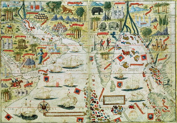Arabia and India, from the 'Miller Atlas', c.1519 à Pedro Reinel