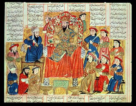 A Sultan and his Court, illustration from the 'Shahnama' (Book of Kings) à École persane
