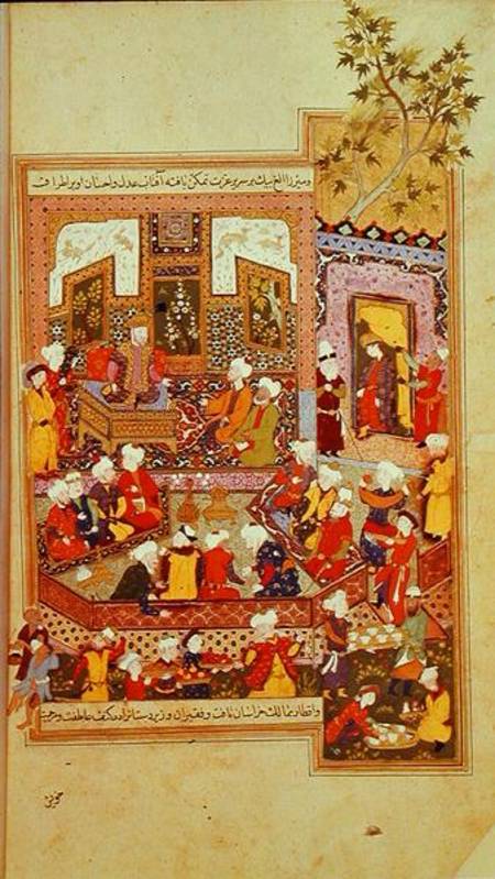Ulugh Beg (1393-1449) dispensing justice at Khurasan, illustration from the 'Shahnama' (Book of King à École persane