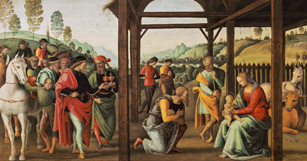 Perugino, Adoration of the Magi / Paint. à Pierto di Cristoforo Vanucci (alias Perugino ou le Perugin)