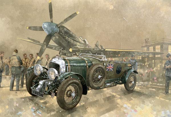 Bentley and Spitfire (oil on canvas)  à Peter  Miller