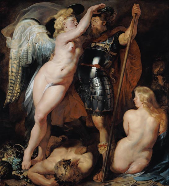 Le couronnement du héros de vertu à Peter Paul Rubens