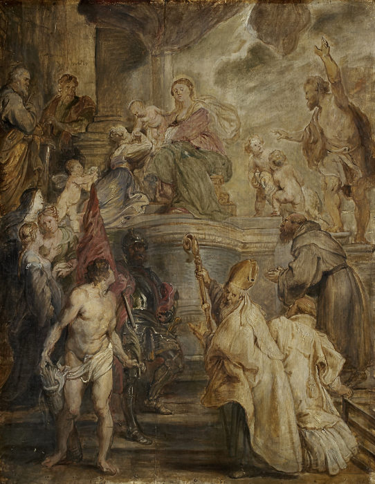 The Mystic Marriage of St Catherine (Colour Sketch for the Altar of the Church of the Augustinian Fa à Peter Paul Rubens
