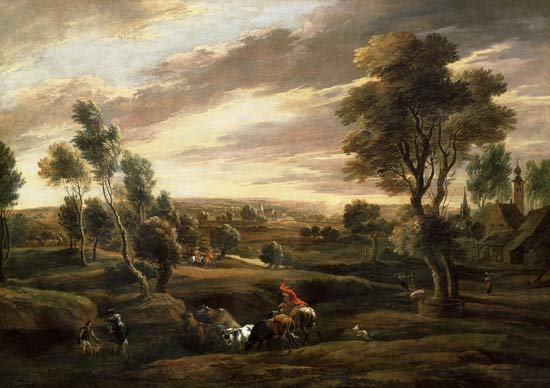 Extensive wooded landscape à Peter Paul Rubens