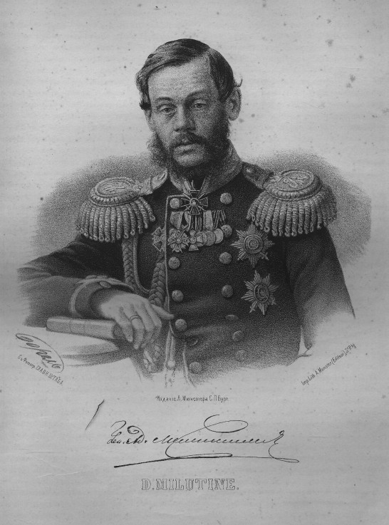 Portrait of Count Dmitry Alekseyevich Milyutin (1816-1912) à P.F. Borel