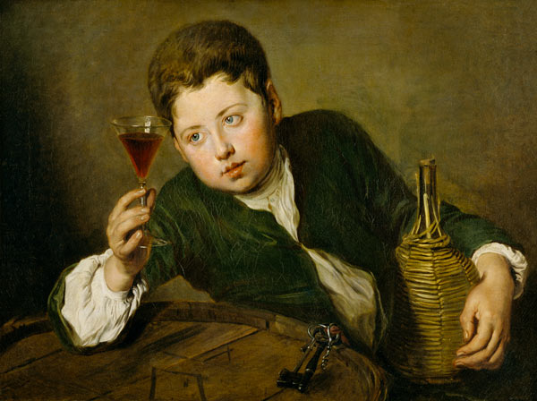 The young Wine Taster à Philippe Mercier