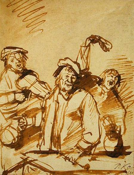 Three Cheerful Young Men à Philips Koninck