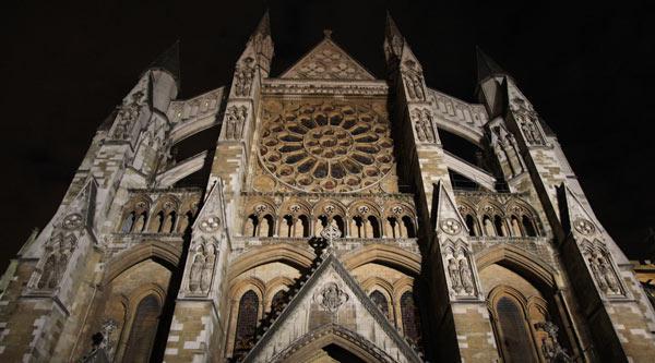 Westminster Abbey vue de nuit, Londres 2015