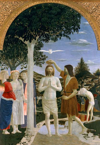 Baptism of Christ (& 2 details) à Piero della Francesca
