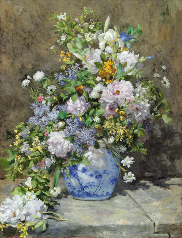 Grand vase avec fleurs - huile sur toile de Pierre-Auguste Renoir
