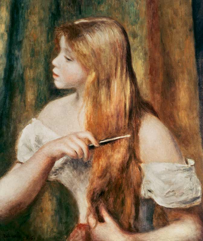 Fille au peigne à Pierre-Auguste Renoir