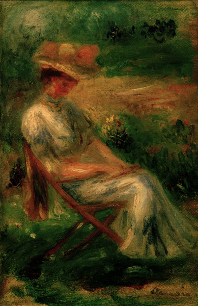 A.Renoir, Sitzende Frau im Garten à Pierre-Auguste Renoir