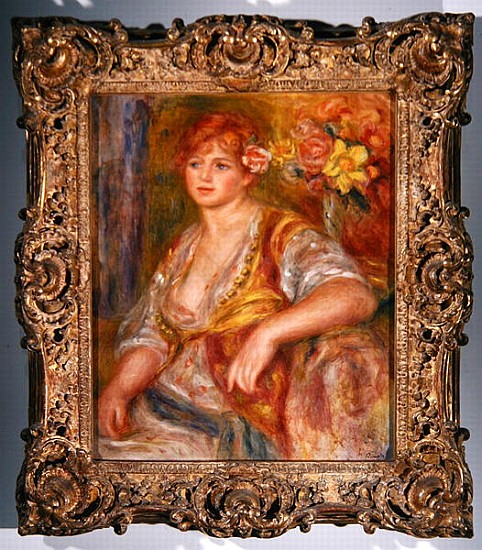 Blonde woman with a rose, c.1915-17 à Pierre-Auguste Renoir