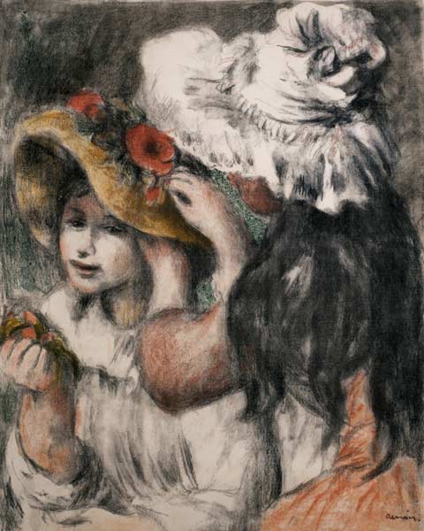 The Pinned Hat (Berthe Morisot's daughter and her cousins) à Pierre-Auguste Renoir