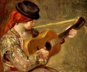 Fille avec une guitare à Pierre-Auguste Renoir